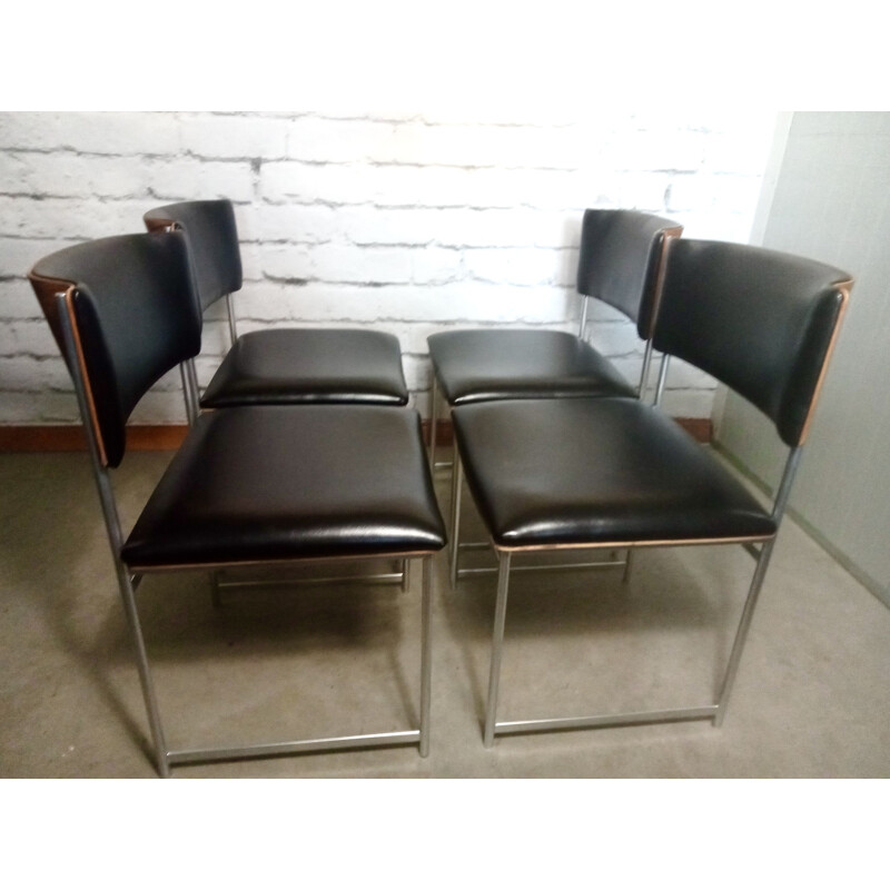 Set of 4 vintage Sm08 chairs by Cees Braakman for Pastoe, 1950s