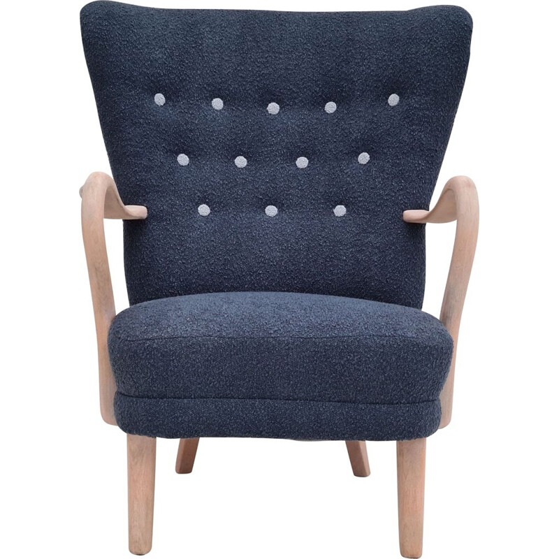 Danish vintage high-backed armchair by Alfred Christensen, 1960s