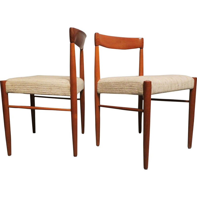 Paire de chaises latérales danoises vintage par H. W. Klein, 1960