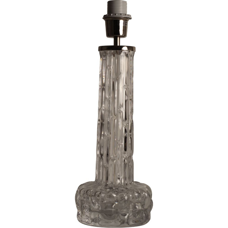 Rd lámpara de mesa de cristal vintage de Carl Fagerlund para Orrefors, Suecia