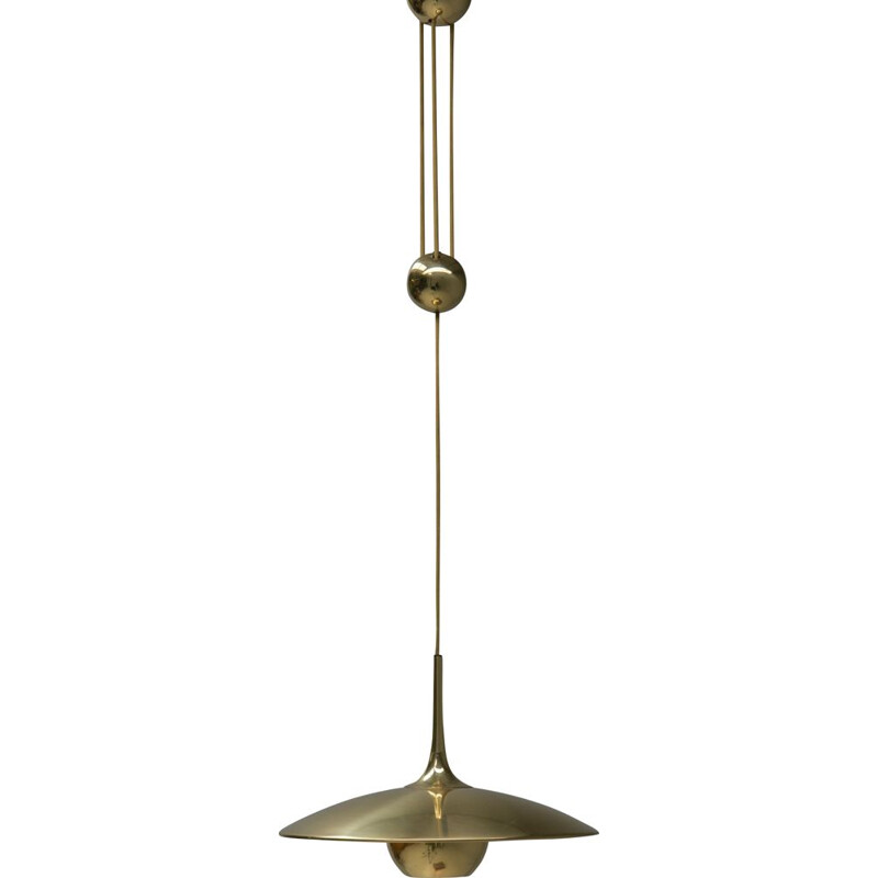 Vintage brass "Onos 40" pendant lamp by Florian Schulz, 1970