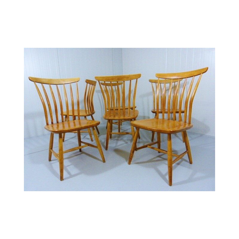 Set of 6 chairs in wood, Bengt AKERBLOM - 1950s