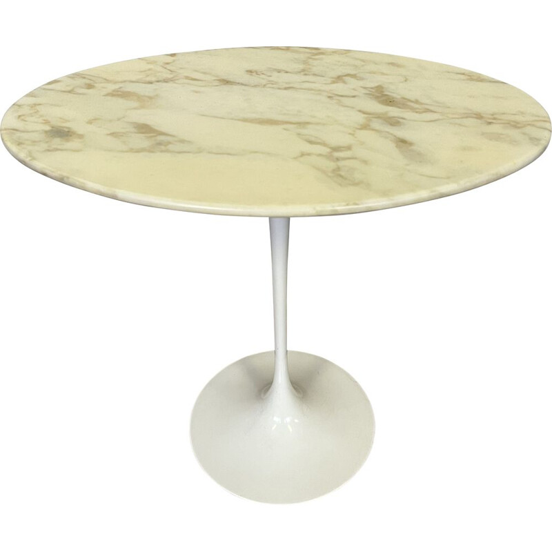 Vintage oval marble pedestal table by Eero Saarinene for Knoll International, 1970