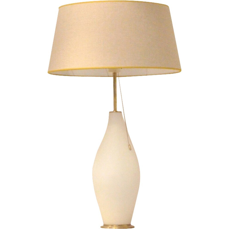 German Peill & Putzler table lamp in brass and fabric - 1950s