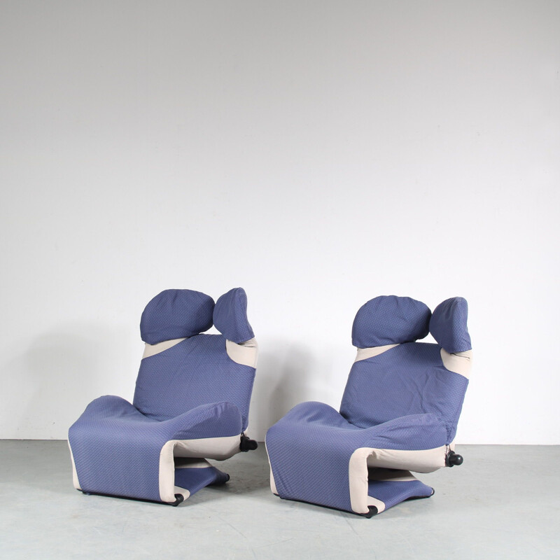Vintage "Wink" armchairs by Toshiyuki Kita for Cassina, Italy 1980s