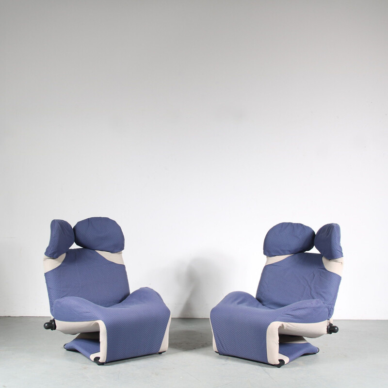 Vintage "Wink" armchairs by Toshiyuki Kita for Cassina, Italy 1980s