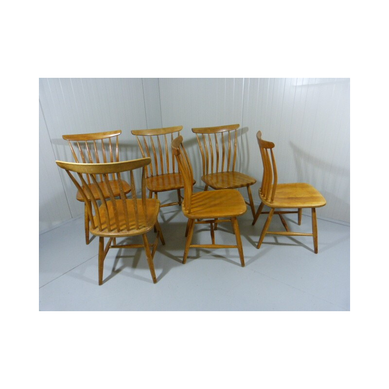 Set of 6 chairs in wood, Bengt AKERBLOM - 1950s