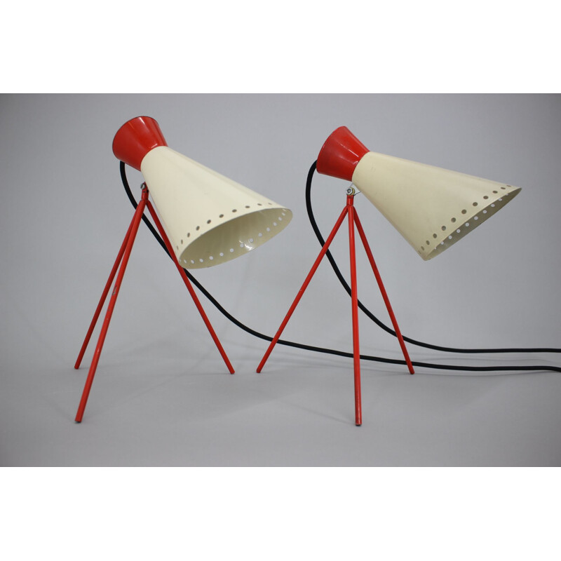 Pair of mid century table lamps Napako, 1960s