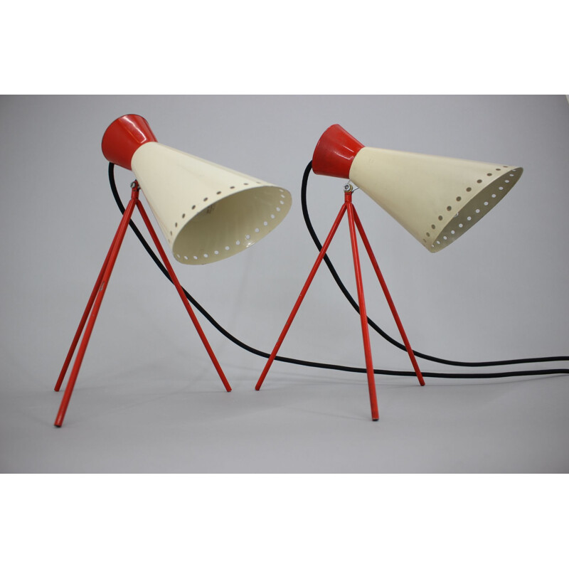 Pareja de lámparas de mesa Napako vintage, 1960