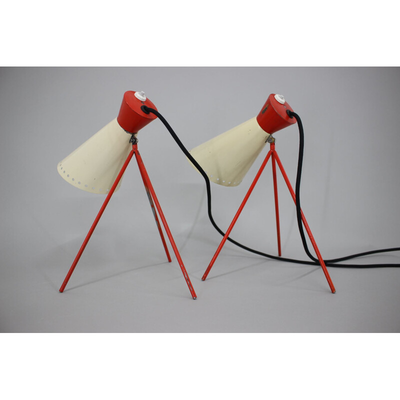 Pair of mid century table lamps Napako, 1960s