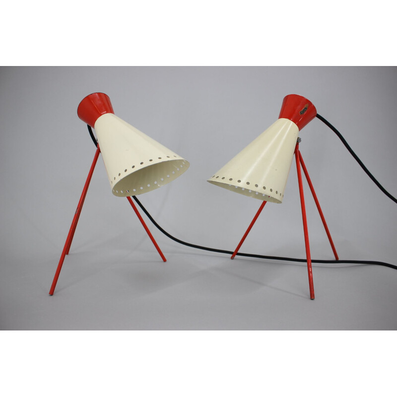 Pair of mid century table lamps Napako, 1960s
