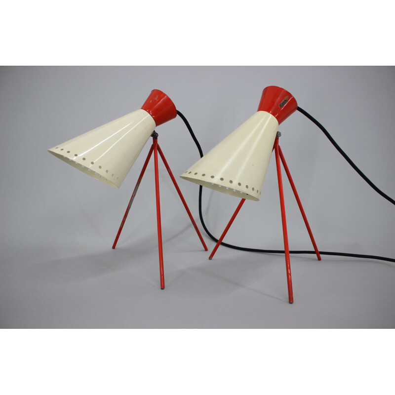 Paire de lampes de table vintage Napako, 1960