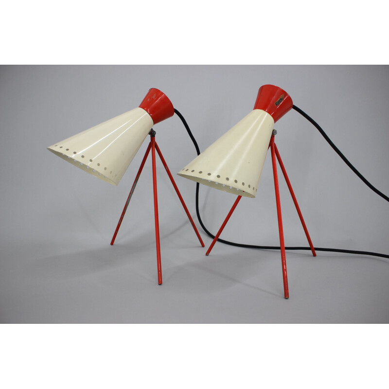 Pareja de lámparas de mesa Napako vintage, 1960