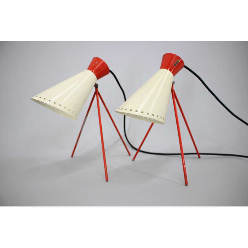 Pair of mid century table lamps Napako, 1960s