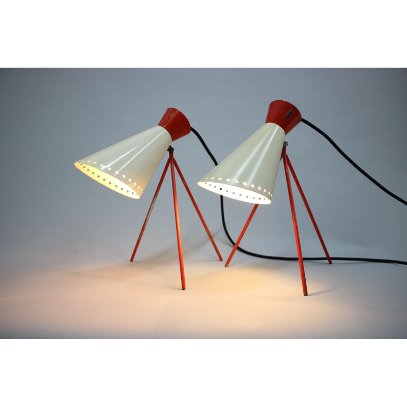 Pair of mid century table lamps Napako, 1960s