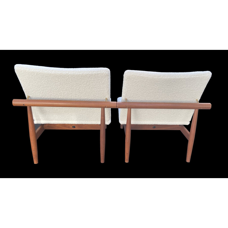 Pair of vintage "Japan" armchairs by Finn Juhl for France & Son, 1960s