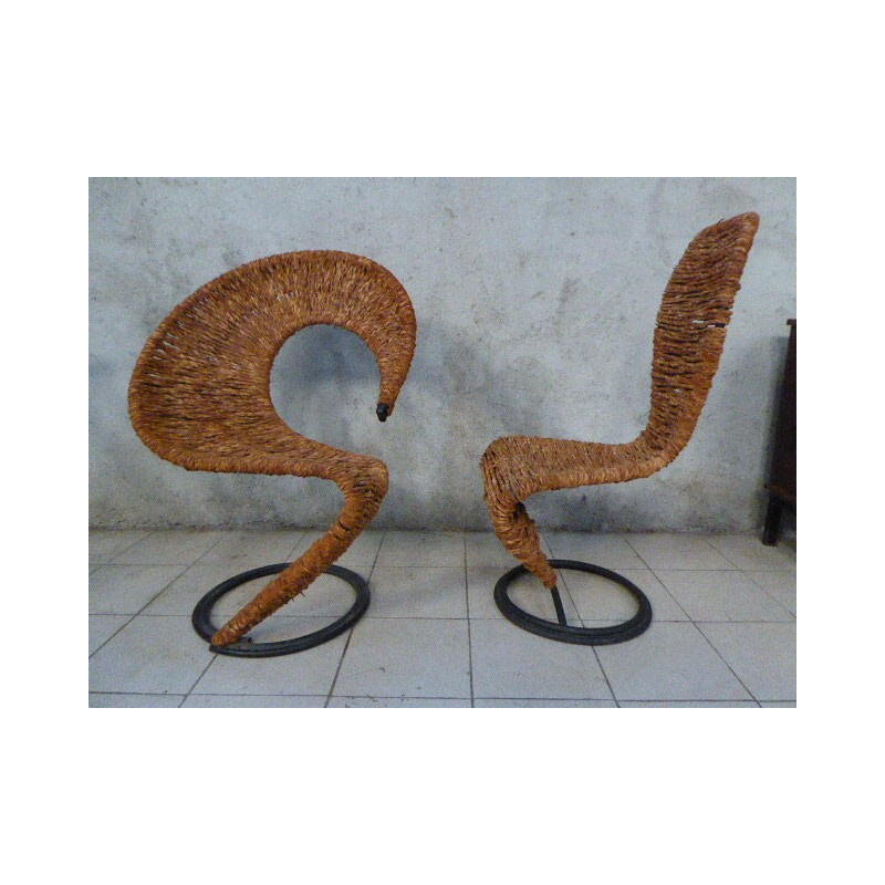 Pair of "S" chair, Tom DIXON - 1988