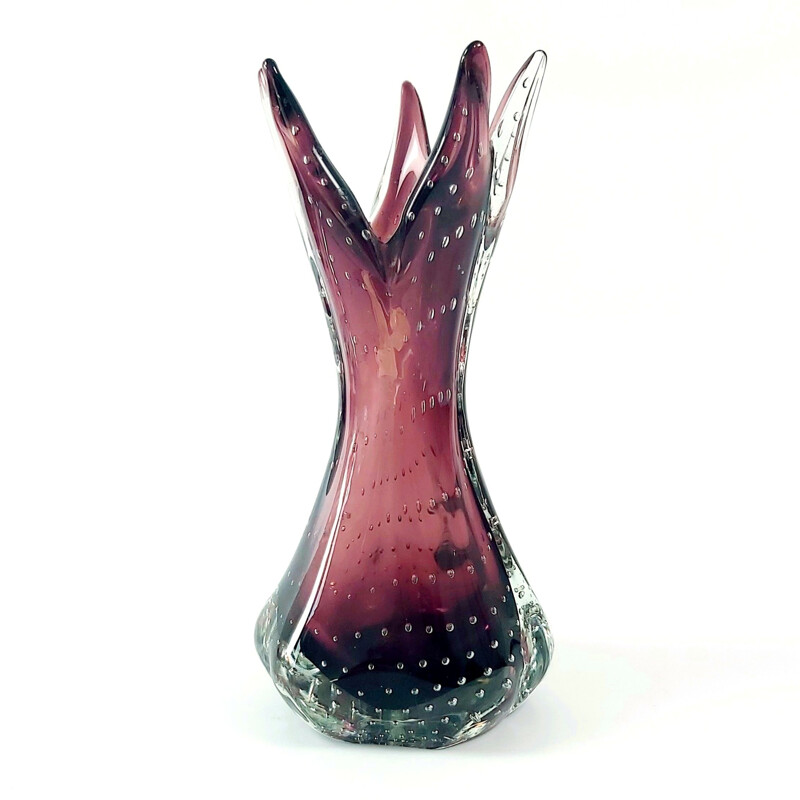 Vintage Vase aus Bullicante Muranoglas von Archimede Seguso, Italien 1970