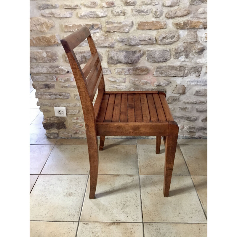 Pair of vintage 103 oakwood chairs by René Gabriel