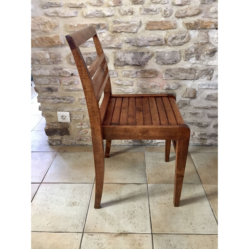 Pair of vintage 103 oakwood chairs by René Gabriel
