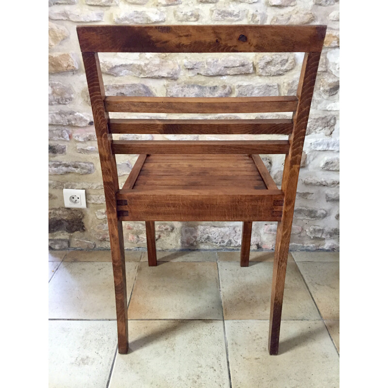 Pair of vintage 103 oakwood chairs by René Gabriel