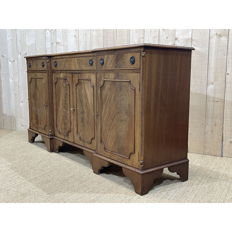 Credenza vintage in mogano a 4 ante, Inghilterra 1950