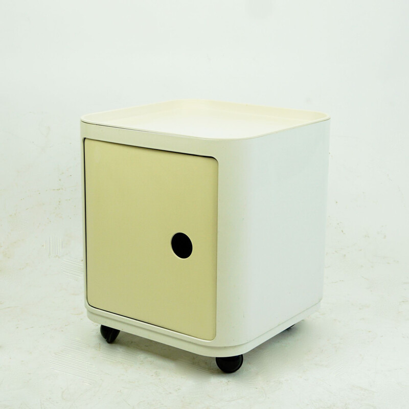 Vintage white square componibili trolley by Anna Castelli for Kartell, Italy 1960s