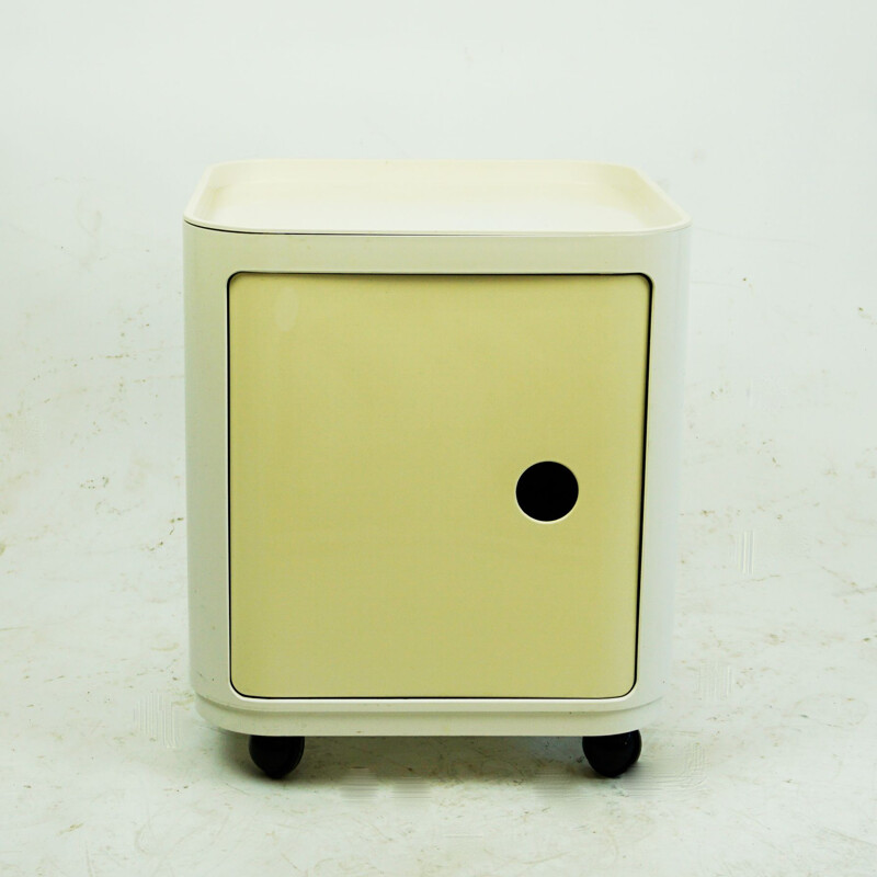 Vintage white square componibili trolley by Anna Castelli for Kartell, Italy 1960s