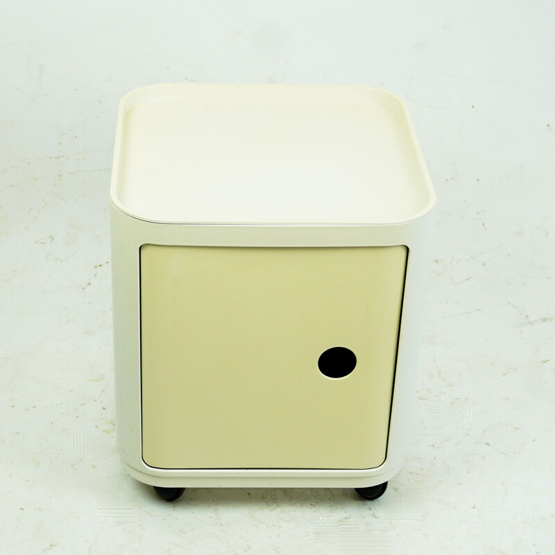 Vintage white square componibili trolley by Anna Castelli for Kartell, Italy 1960s