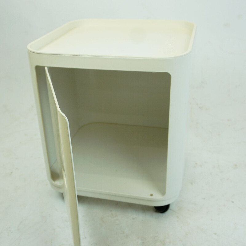 Vintage white square componibili trolley by Anna Castelli for Kartell, Italy 1960s