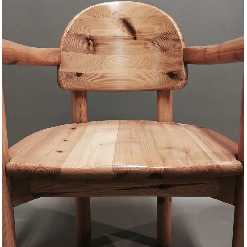 Vintage armchair in solid pine by Rainer Daumiller