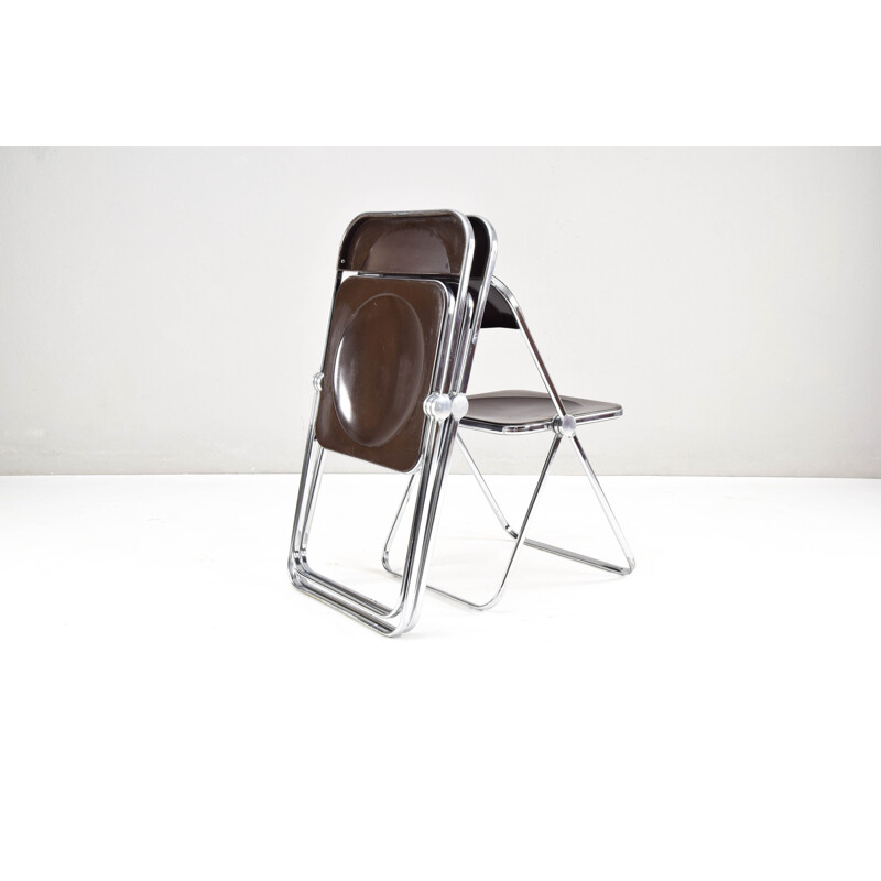 Set of 3 mid century Plia folding chairs by Gianmarco Piretti for Castelli, Italy 1960s