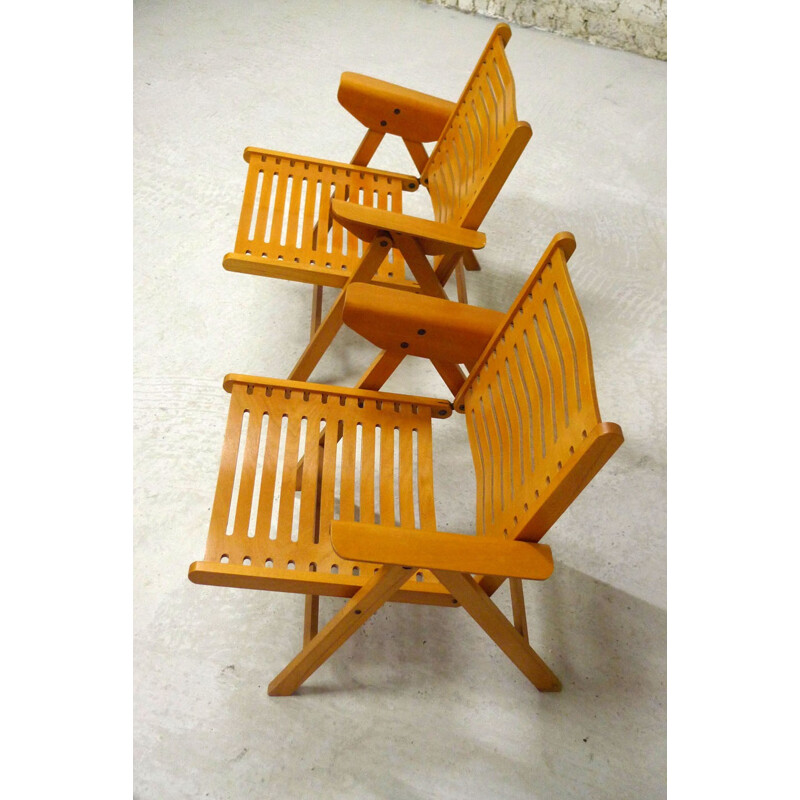 Foldable "Rex" chair in beech, Niko KRALJ - 1950s