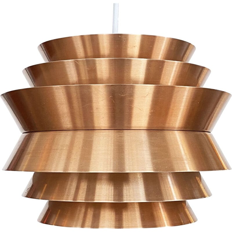 Vintage pendant lamp "Trava" in copper aluminium by Carl Thore for Granhaga Metallindustri, Sweden 1960s