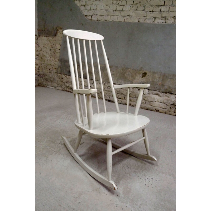 Rocking chair Stol en bois - 1950