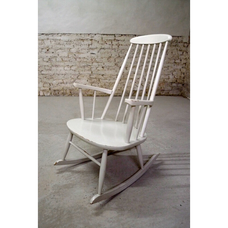 Rocking chair Stol en bois - 1950