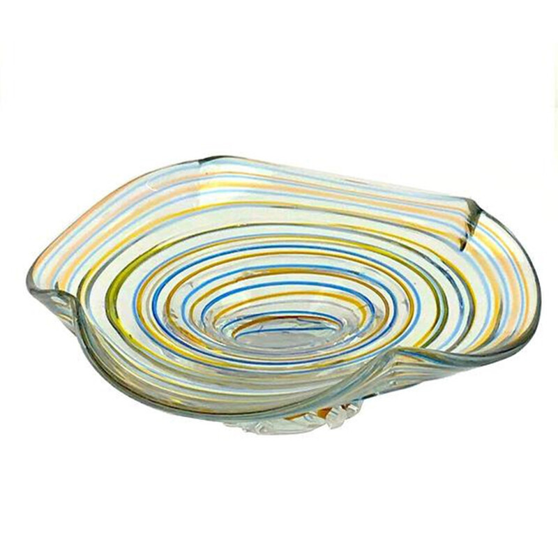 Multicolored fruit bowl in glass - 1960s