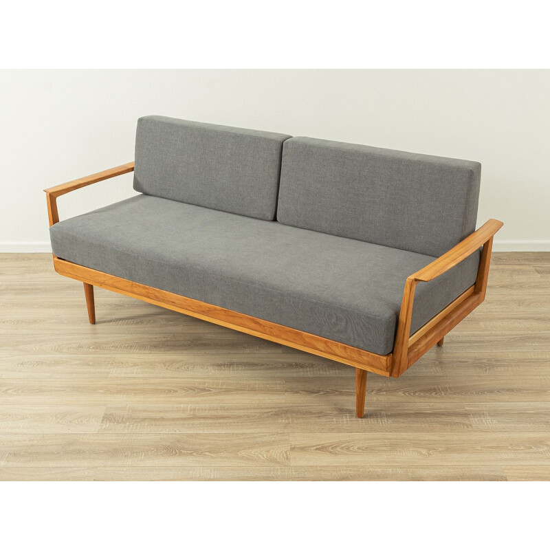 Vintage sofa in cherry wood by Knoll Antimott, Germany 1950s