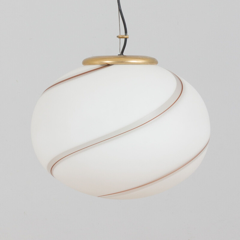 Vintage Italian Murano glass pendant lamp by Vetri Venini, 1970s