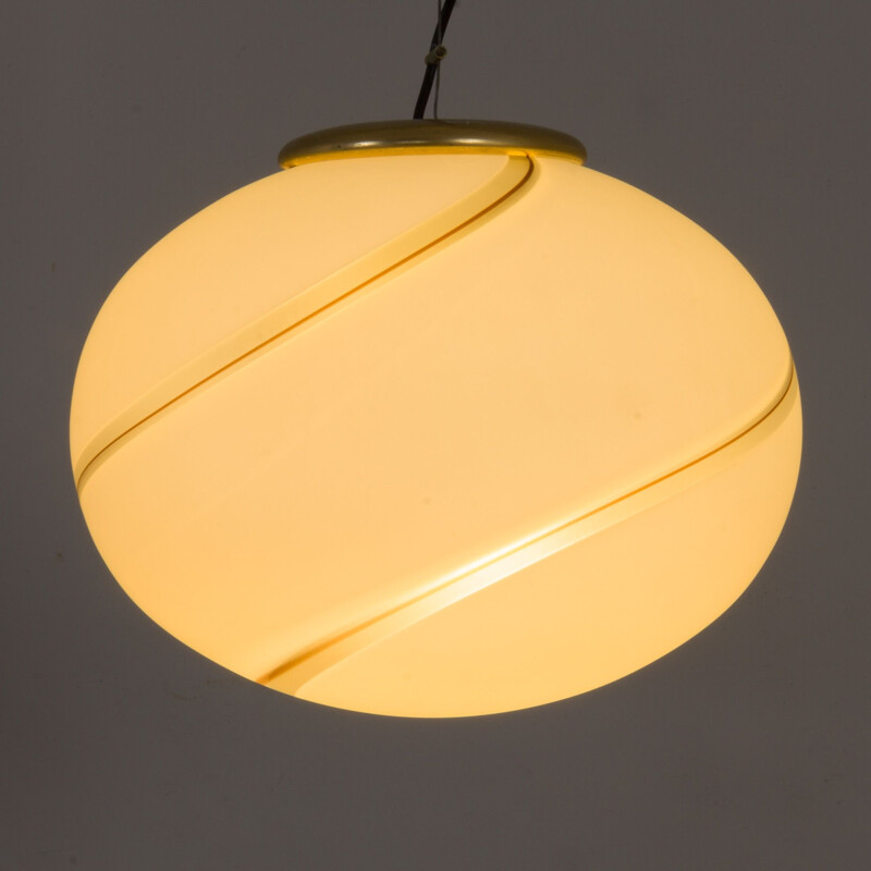 Vintage Italiaanse Murano glazen hanglamp door Vetri Venini, 1970