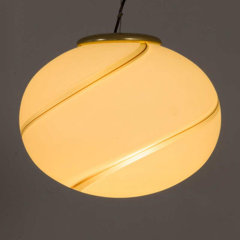 Lámpara de suspensión de cristal de Murano de Vetri Venini, 1970