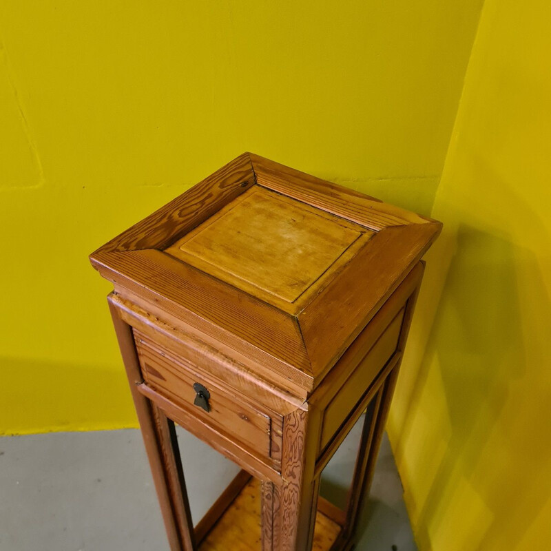 Table à plantes vintage en pin, 1900