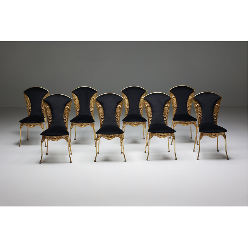 Set of 8 vintage Cleopatra dining chairs, France 1970s