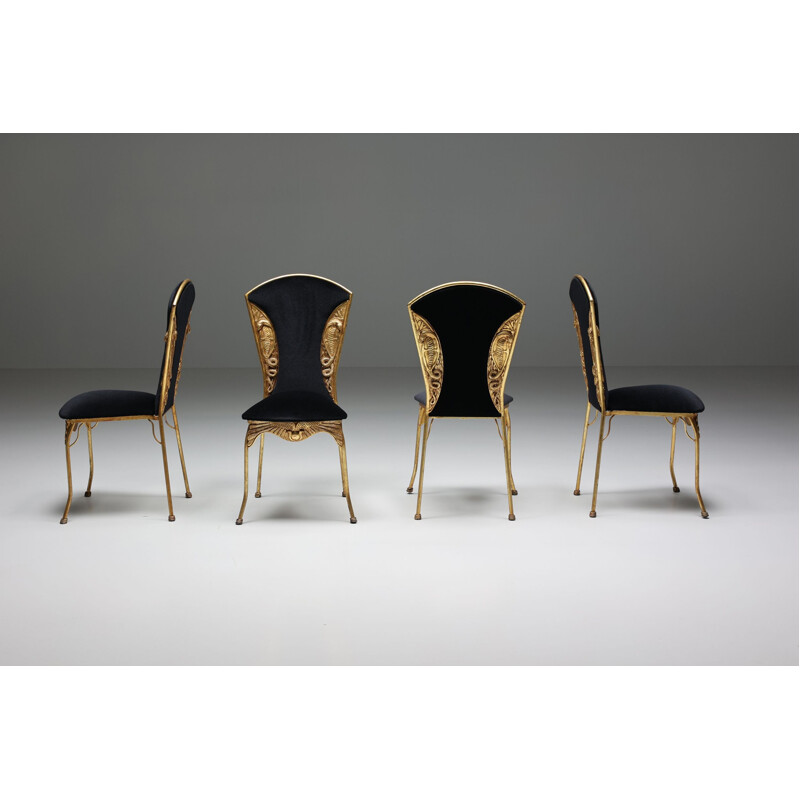 Set of 8 vintage Cleopatra dining chairs, France 1970s