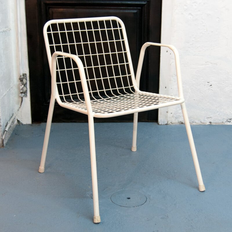 Fauteuil EMU "Rio" vintage en métal blanc - 1960