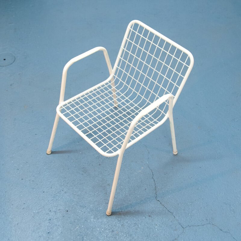 Fauteuil EMU "Rio" vintage en métal blanc - 1960