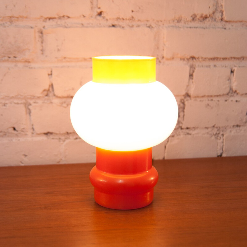 Mid century pop table lamp in glass - 1970s