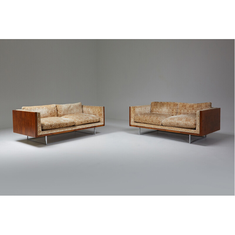 Pair of vintage Love seat sofas by Milo Baughman, 1971