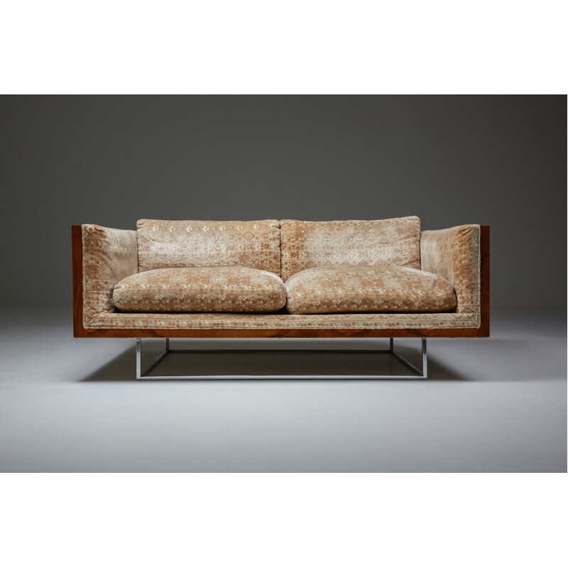 Pair of vintage Love seat sofas by Milo Baughman, 1971