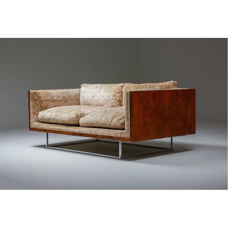 Pair of vintage Love seat sofas by Milo Baughman, 1971